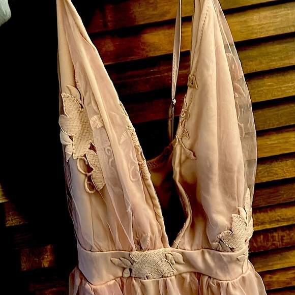 Ankle length pink flower dress - Picture 3 of 3